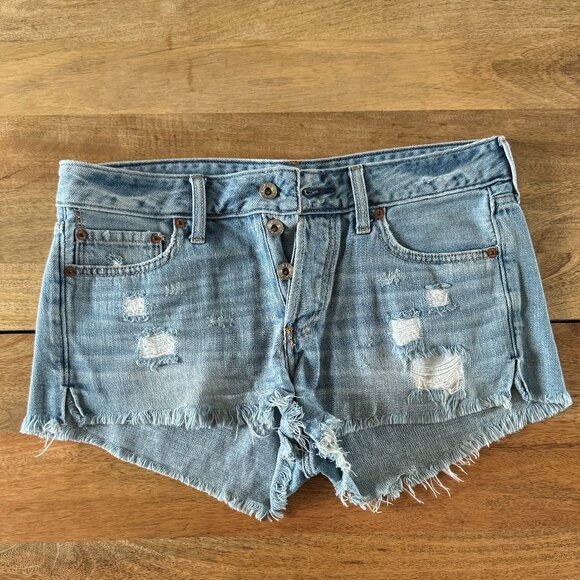 Abercrombie & Fitch Denim Shorts - Button Fly - Size 28 - Picture 1 of 4